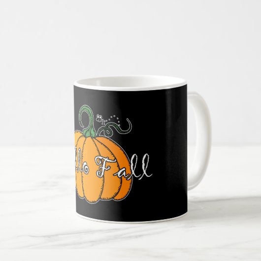 Hallo Fall Fall Pumpkin Hellow Pumpkin Kaffeetasse (VorderseiteRechts)