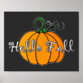 Hallo Fall Fall Pumpkin Hellow Pumpkin Poster (Vorne)