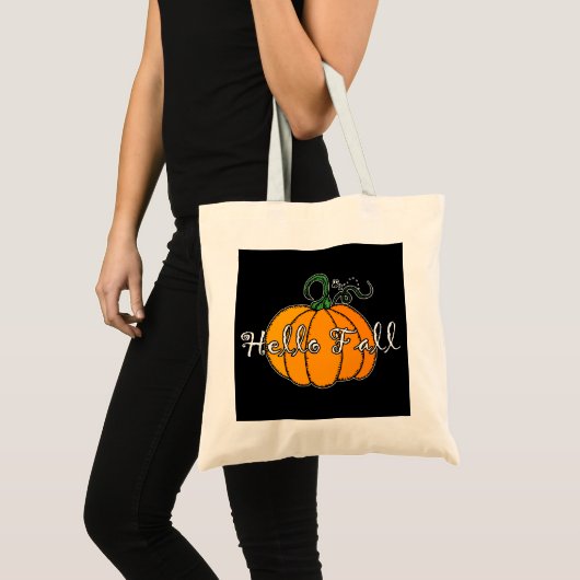 Hallo Fall Fall Pumpkin Hellow Pumpkin Tragetasche (Vorderseite (Produkt))