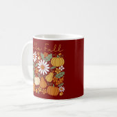 Hallo Fall Floral Pumpkin Kaffeetasse (Vorderseite Links)