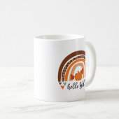 Hallo Fall Fun Pumpkin und Regenbogen Kaffeetasse (VorderseiteRechts)