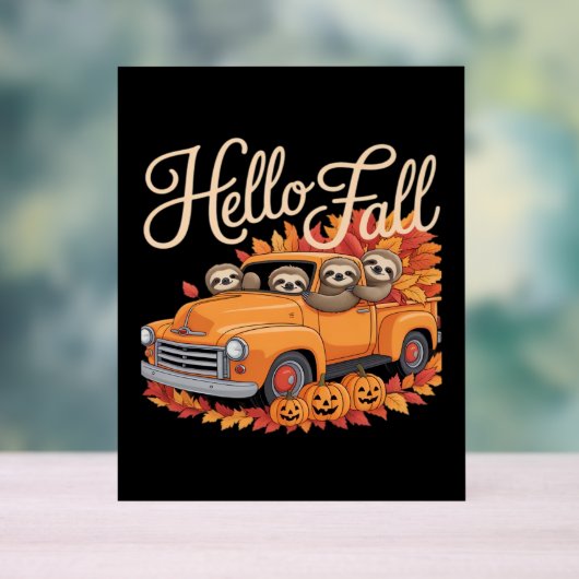 Hallo Fall Funny Sloth Halloween Pumkin Classic T- Acrylschild (Neutral)