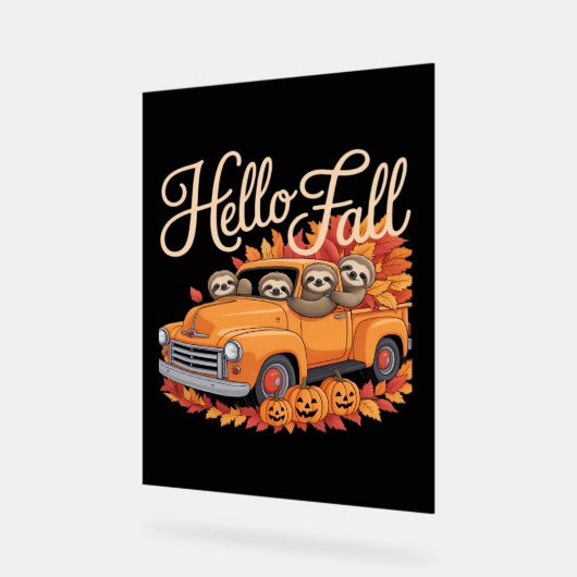 Hallo Fall Funny Sloth Halloween Pumkin Classic T- Acrylschild (Winkel)