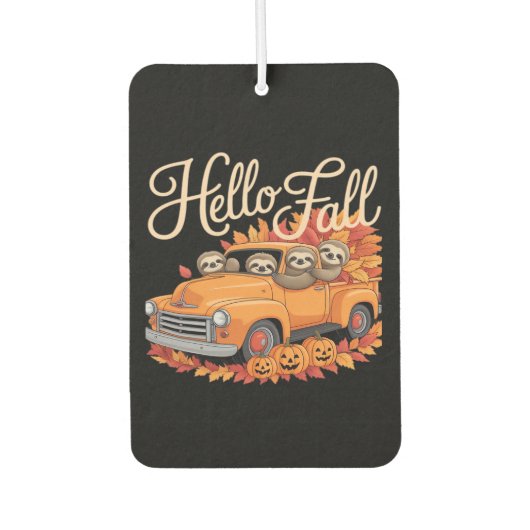 Hallo Fall Funny Sloth Halloween Pumkin Classic T- Autolufterfrischer (Vorderseite)