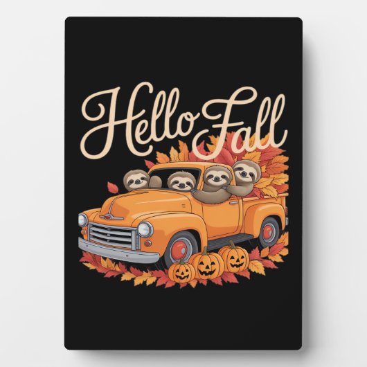 Hallo Fall Funny Sloth Halloween Pumkin Classic T- Fotoplatte (Vorderseite)
