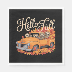 Hallo Fall Funny Sloth Halloween Pumkin Classic T- Serviette