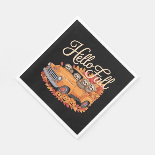 Hallo Fall Funny Sloth Halloween Pumkin Classic T- Serviette (Ecke)