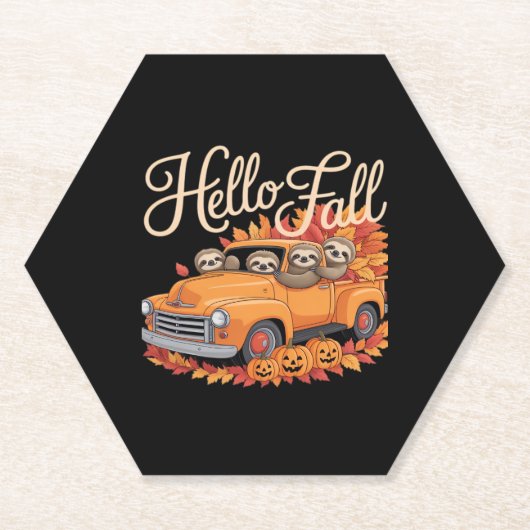 Hallo Fall Funny Sloth Halloween Pumkin Classic T- Untersetzer (Vorderseite)