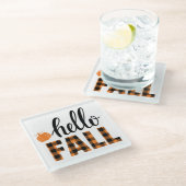 Hallo Fall Glasuntersetzer (Schrägansicht)