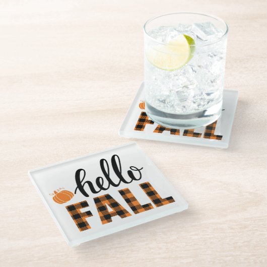 Hallo Fall Glasuntersetzer (Schrägansicht)