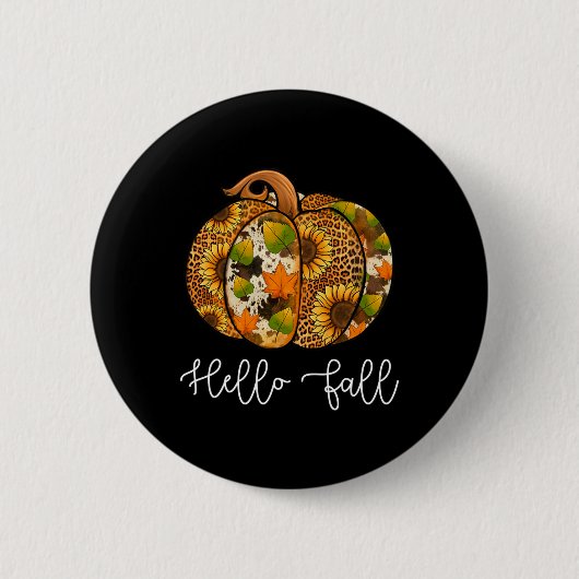 Hallo Fall glücklicher Fall Y'all Herbst Pumpkin L Button (Vorderseite)