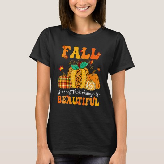 Hallo Fall Leopard Pumpkin Gewürz Herbst Gebe Herb T-Shirt (Vorderseite)