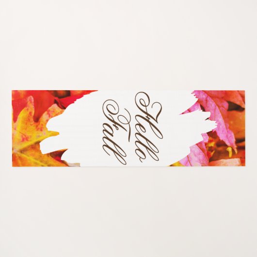 Hallo Fall Moderner Herbst lässt einfache Monogram Yogamatte (Rückseite (Horizontal))