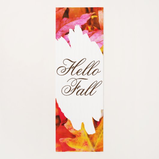 Hallo Fall Moderner Herbst lässt einfache Monogram Yogamatte (Rückseite)