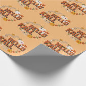 Hallo Fall Niedlich Natur Herbst Blätter Pumpkins Geschenkpapier (Ecke)