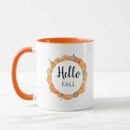 Hallo Fall Oange Wasserfarbe Niedlich Pumping Desi Tasse (Links)