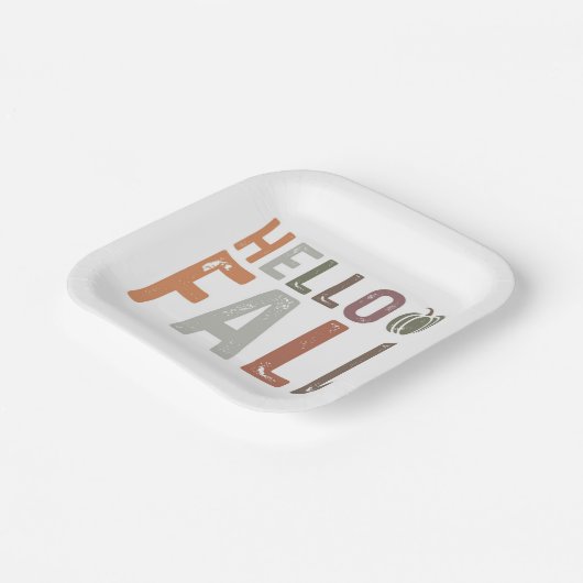 Hallo Fall Pappteller (Gewinkelt)