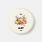 Hallo Fall Pastel Pumpkin und Igel Herbst Magnet (Vorne)