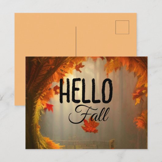 Hallo Fall Postkarte (Vorne/Hinten)
