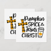 Hallo Fall Pumpkin Gewürz & Jesus Christus Fall Ch Einladung (Vorne/Hinten)