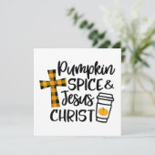 Hallo Fall Pumpkin Gewürz & Jesus Christus Fall Ch Einladung (Stehend Vorderseite)