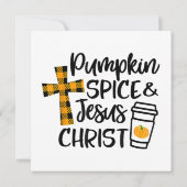 Hallo Fall Pumpkin Gewürz & Jesus Christus Fall Ch Einladung (Rückseite)