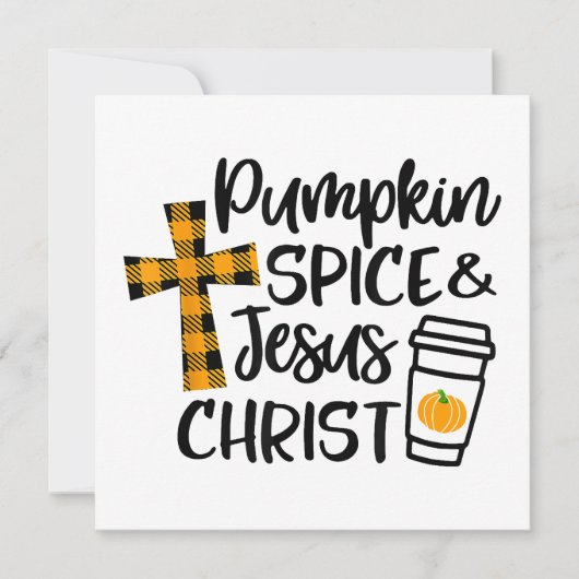 Hallo Fall Pumpkin Gewürz & Jesus Christus Fall Ch Einladung (Vorderseite)