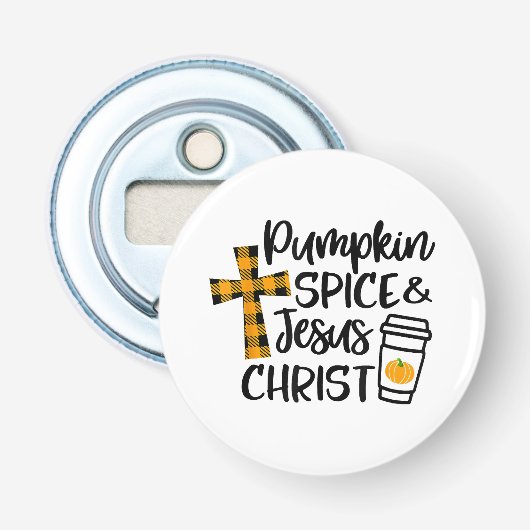 Hallo Fall Pumpkin Gewürz & Jesus Christus Fall Ch Flaschenöffner (Vorderseite)