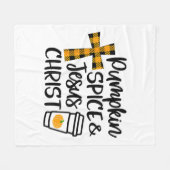 Hallo Fall Pumpkin Gewürz & Jesus Christus Fall Ch Fleecedecke (Vorderseite (Horizontal))