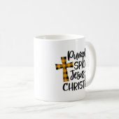 Hallo Fall Pumpkin Gewürz & Jesus Christus Fall Ch Kaffeetasse (VorderseiteRechts)