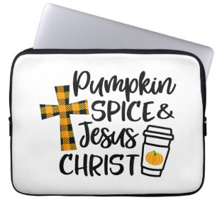 Hallo Fall Pumpkin Gewürz & Jesus Christus Fall Ch Laptopschutzhülle