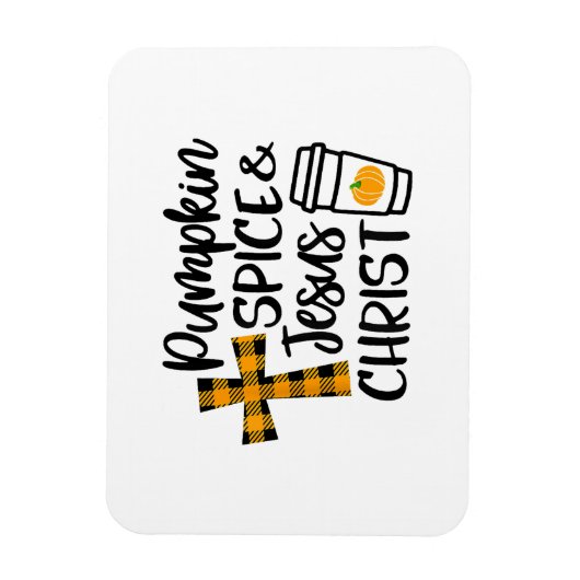 Hallo Fall Pumpkin Gewürz & Jesus Christus Fall Ch Magnet (Vertikal)