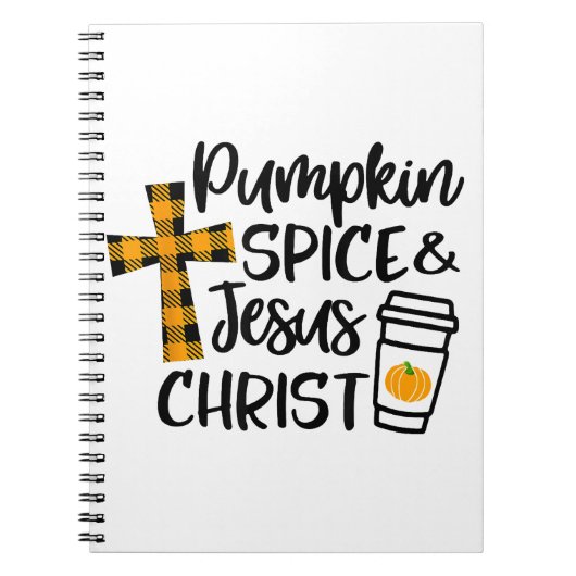 Hallo Fall Pumpkin Gewürz & Jesus Christus Fall Ch Notizblock (Vorderseite)