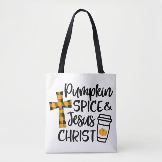 Hallo Fall Pumpkin Gewürz & Jesus Christus Fall Ch Tasche (Vorderseite)