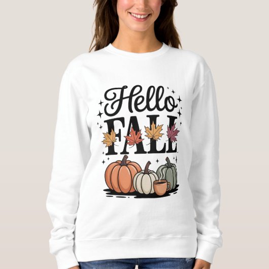Hallo Fall Pumpkin Herbst Sweatshirt (Vorderseite)