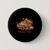 Hallo Fall Pumpkin Kup Truck Gnome Herbstbaum Fab Button (Vorderseite)