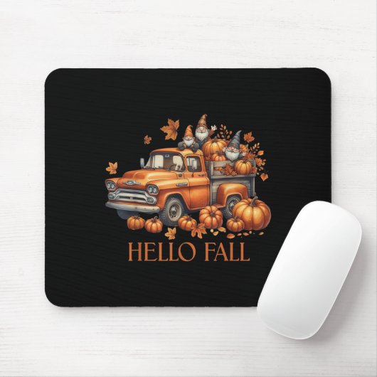 Hallo Fall Pumpkin Kup Truck Gnome Herbstbaum Fab Mousepad (Mit Mouse)