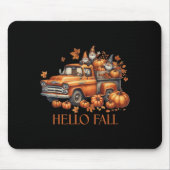 Hallo Fall Pumpkin Kup Truck Gnome Herbstbaum Fab Mousepad (Vorne)