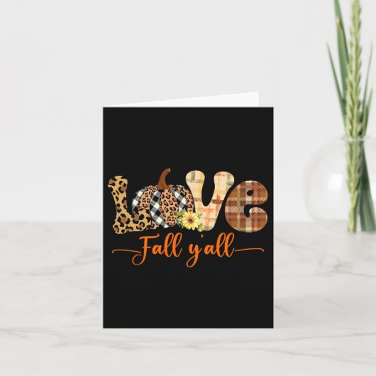 Hallo Fall Pumpkin Liebe Fall Yall Leopard Frieden Karte (Vorderseite)