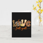 Hallo Fall Pumpkin Liebe Fall Yall Leopard Frieden Karte (Gelbe Blume)