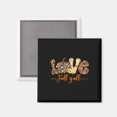 Hallo Fall Pumpkin Liebe Fall Yall Leopard Frieden Magnet (Vorderseite/Rückseite)