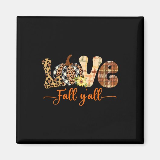 Hallo Fall Pumpkin Liebe Fall Yall Leopard Frieden Magnet (Vorne)