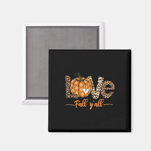 Hallo Fall Pumpkin Liebe Fall Y'All Leopard Peace Magnet (Vorderseite/Rückseite)