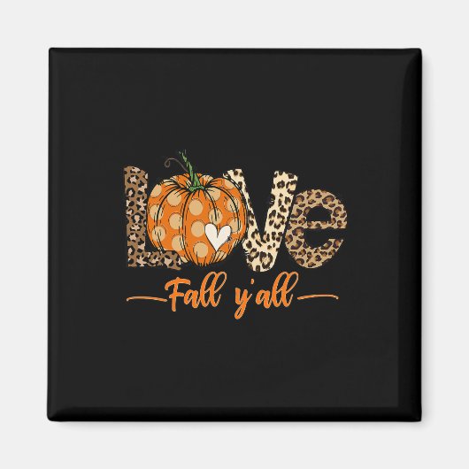Hallo Fall Pumpkin Liebe Fall Y'All Leopard Peace Magnet (Vorne)