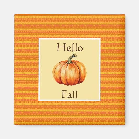 Hallo Fall Pumpkin Orange Herbstdekor Magnet (Vorne)