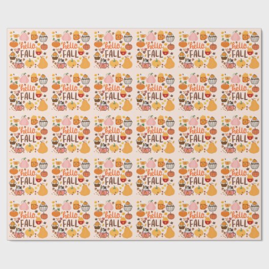Hallo Fall Pumpkins Geschenkpapier (Flach)