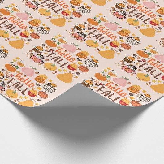 Hallo Fall Pumpkins Geschenkpapier (Ecke)