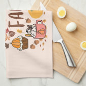 Hallo Fall Pumpkins Geschirrtuch (Viertel Falte)