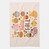 Hallo Fall Pumpkins Geschirrtuch (Vertikal)