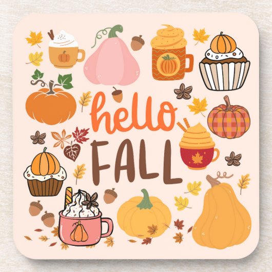 Hallo Fall Pumpkins Getränkeuntersetzer (Vorderseite)